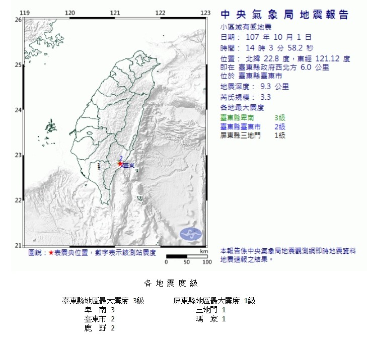 ▲屏東外海地震。（圖／翻攝中央氣象局網站）