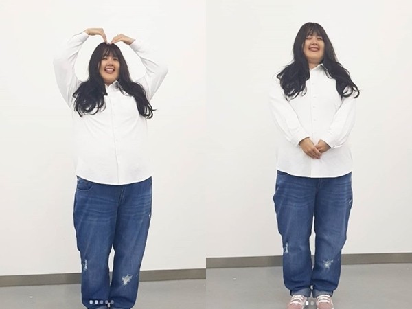 ▲Clara為了拍電影，利用特殊化妝扮成100kg胖子的模樣。（圖／翻攝自Clara Instagram）