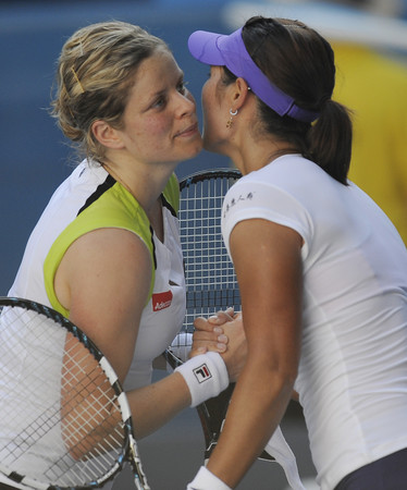 女子澳洲網球公開賽，李娜對決克利斯特斯。（圖／達志影像／美聯社）