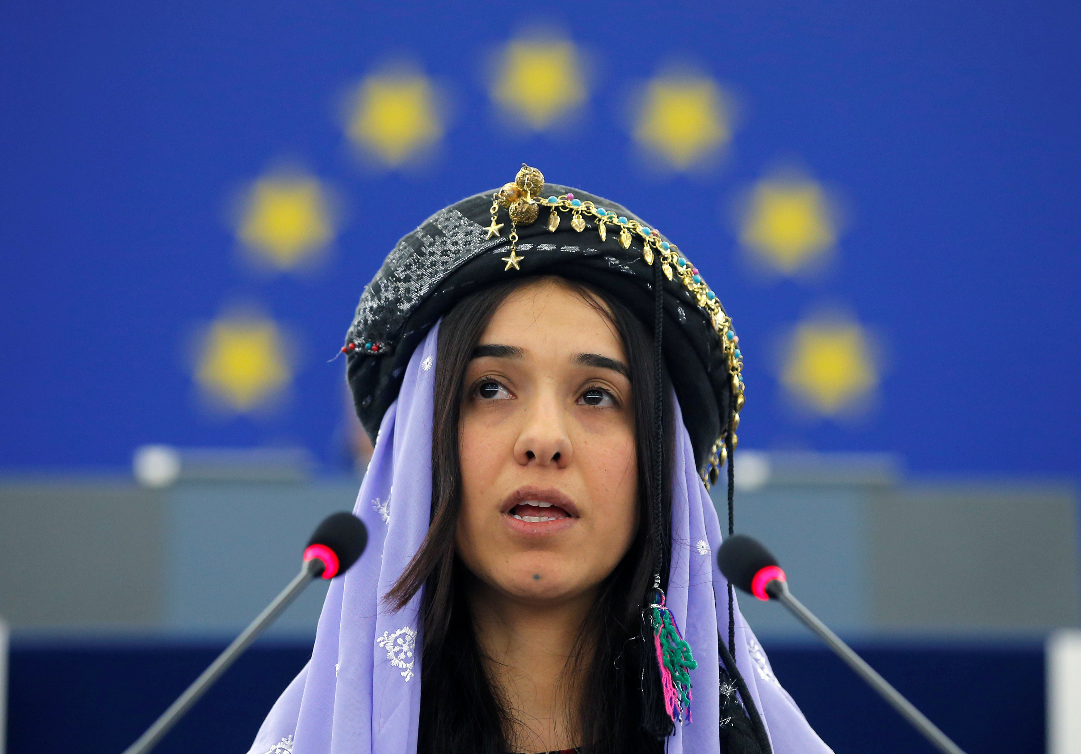 ▲2018年諾貝爾和平獎得主之一的雅茲迪（Yazidi）女性穆拉德（Nadia Murad）（圖／路透）
