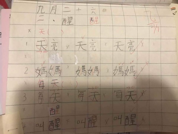 淪為作業的奴隸？小一功課被嚴師糾正　家長看完問：錯在哪裡（圖／FB@不願小朋友成為功課奴隸）