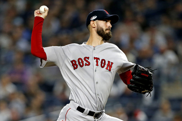 ▲2018美聯分區戰,基襪大戰G4,紅襪先發波瑟羅（Rick Porcello）。（圖／路透）