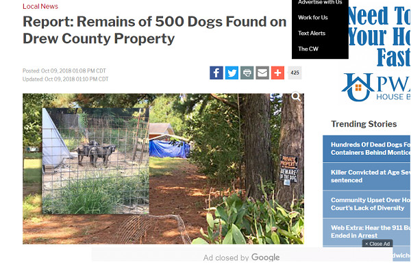 ▲美國一處民宅發現約500隻狗狗的屍體。（圖／翻攝自《FOX16》）
