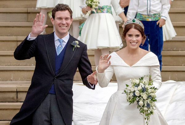 ▲▼英國女王伊麗莎白二世的孫女尤金妮公主（Princess Eugenie）結婚。（圖／路透社）