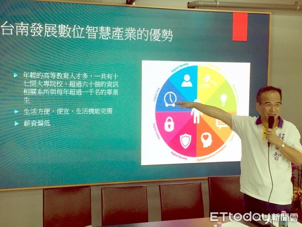 ▲台南市長參選人蘇煥智表示將催生「數位智慧產業園區」，這是振興台南經濟第4支箭。（圖／蘇煥智提供）