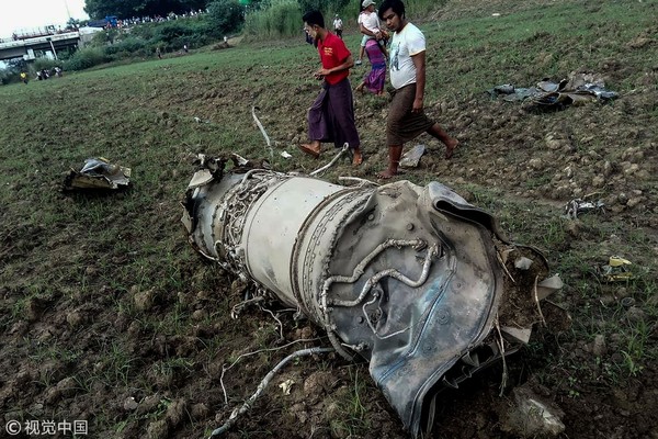 ▲▼緬甸空軍2架殲-7戰機墜毀。（圖／CFP）