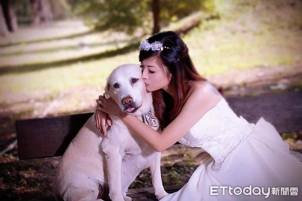 17年愛犬離世...她淚吻「最後道別」（圖／飼主姜純婕提供，請勿隨意翻拍，以免侵權。）