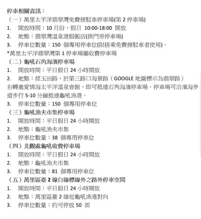 ▲ 新北萬里蟹來了！　金山警交通疏導措施統整。（圖／記者郭世賢翻攝）