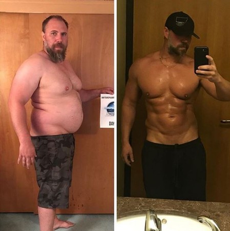 爬山追不上女兒，胖爸5個月甩41公斤變身肌肉型男。（圖／翻攝自Instagram／@jeremiahpetersonmontana）