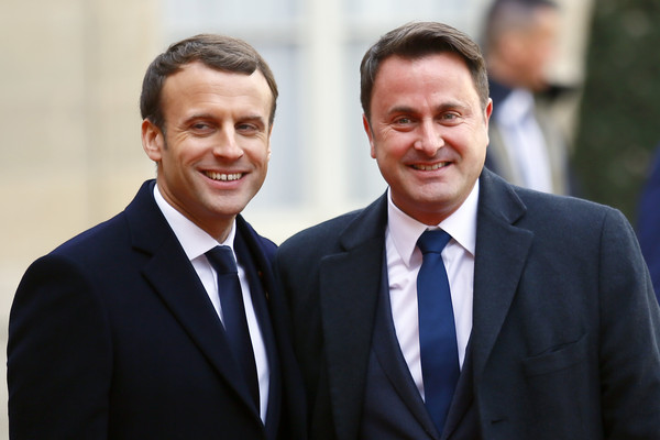 ▲▼ 法國總統馬克宏（Emmanuel Macron）與盧森堡總理貝特爾（Xavier Bettel）。（圖／達志影像／美聯社）