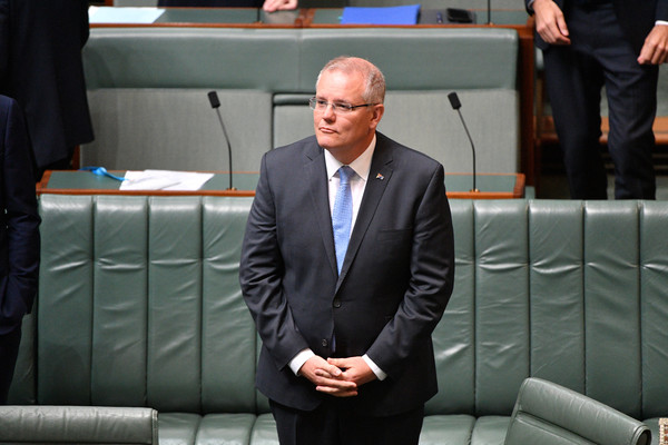 ▲▼澳洲總理莫里森（Scott Morrison）在國會演說表示，以國家的身分向兒童性侵案件受害者致歉。（圖／路透）