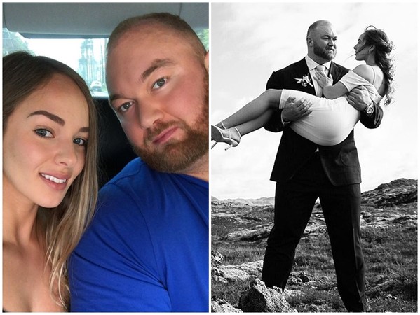 ▲《權力遊戲》「魔山」哈夫托朱利爾斯比約森（Hafthór Júlíus Björnsson）結婚了。（圖／翻攝自Kelsey Henson Instagram、Hafþór Júlíus Björnsson Instagram）