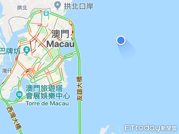 ▲▼  Google地圖還找不到「港珠澳大橋」　實測暫時只能海上飄   。（圖／記者陳建竹攝）