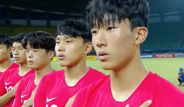 ▲▼南韓U19賽前國歌被搞烏龍變朝鮮國歌。(圖／翻攝自AFC官方臉書粉專)
