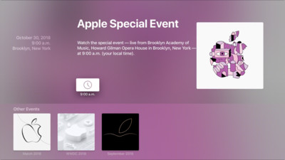 迎接第二次發表會　Apple TV更新應用程式加入10/30活動