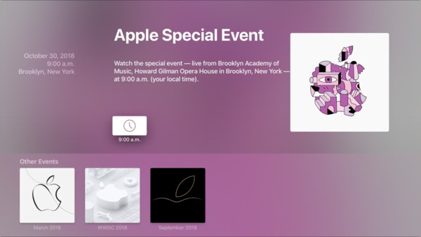 ▲▼Apple TV的Apple Events。（圖／翻攝自9to5mac）