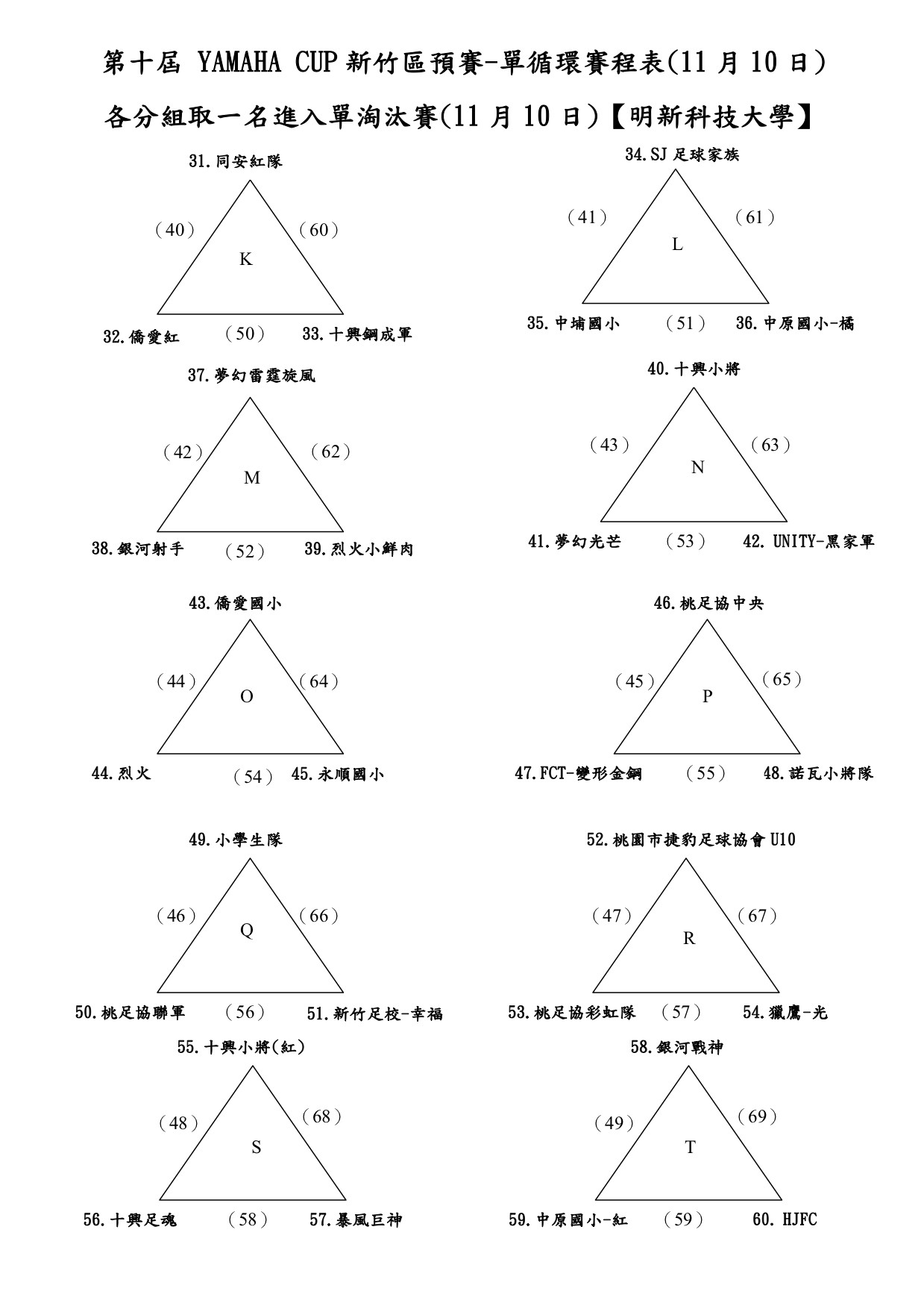 ▲YAMAHA CUP新竹區賽程。（圖／YAMAHA CUP提供）