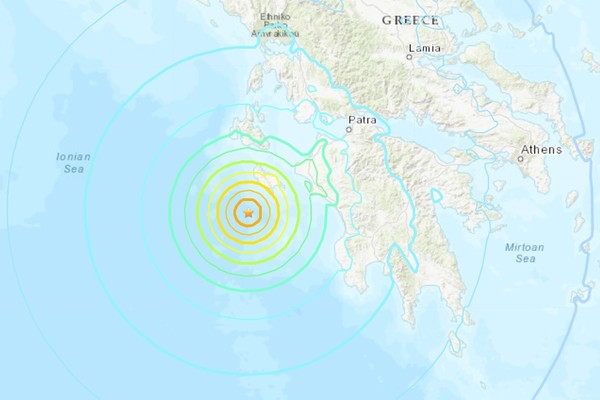 ▲▼希臘外海發生地震。（圖／USGS）