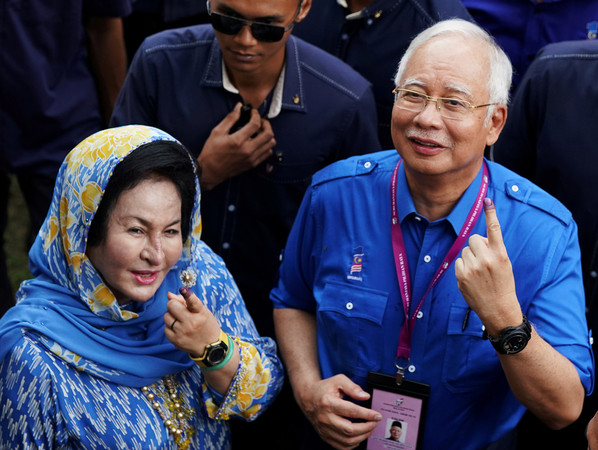 ▲▼ 大馬前首相納吉夫婦,納吉（Najib Razak）,羅斯瑪（Rosmah Mansor）。（圖／路透）