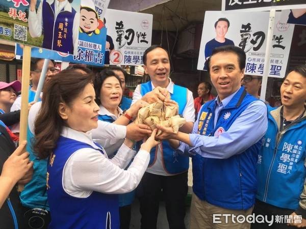 ▲朱立倫回桃園輔選陳學聖。(圖／陳學聖競選總部提供)  