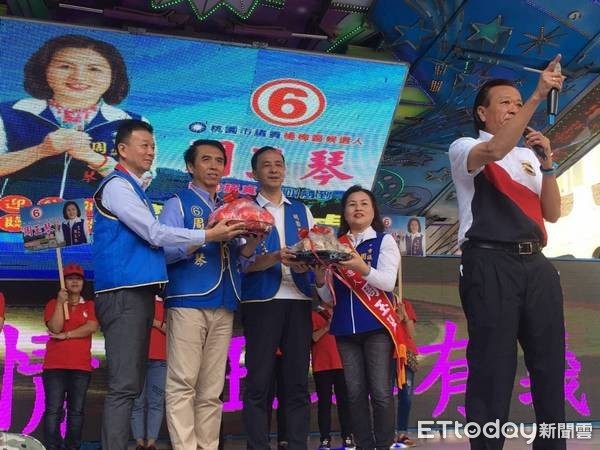 ▲朱立倫回桃園輔選陳學聖。(圖／陳學聖競選總部提供)  