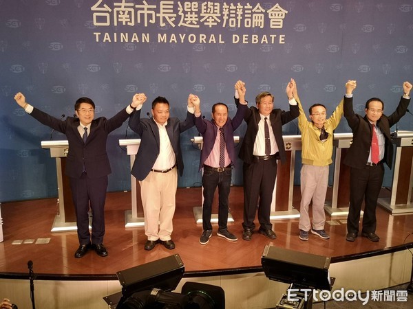 ▲「2018 台南市長選舉辯論會」，6位台南市長候選人均到場，接受公民提問與檢驗，並展現子之爭的風度。（圖／記者洪正達攝）