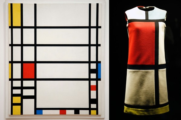 ▲皮特蒙德里安（Piet Mondrian）《紐約市》啟發YSL設計出「蒙德里安裙」。（圖／達志影像）