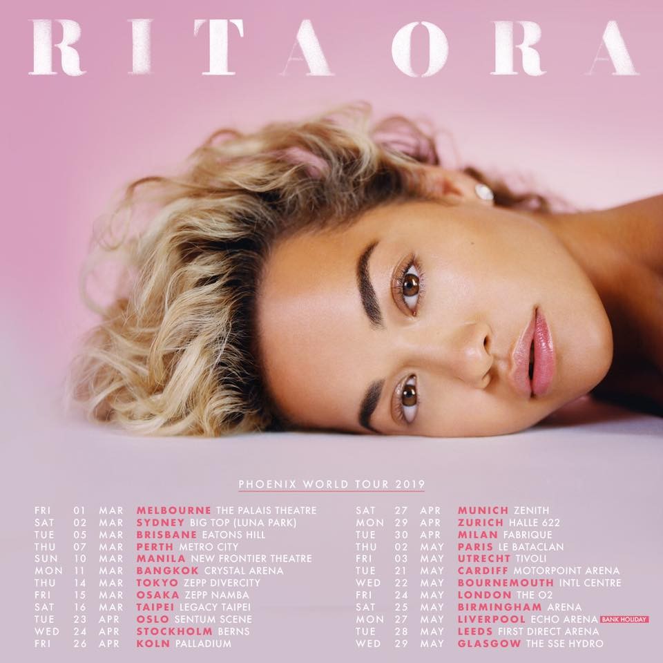 ▲瑞塔歐拉（Rita Ora）宣佈來台開唱。（圖／翻攝自臉書／Rita Ora）