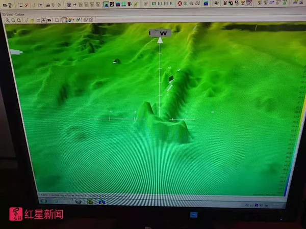 ▲▼長江航道局測繪照片，疑似沉車位置的3D掃描圖。（圖／紅星新聞）