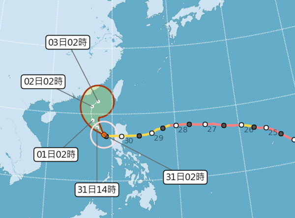 玉兔颱風。（圖／氣象局）