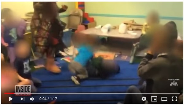 托兒所變殘暴「鬥陣俱樂部」　4歲兒被打趴老師超嗨：減壓教育。（圖／翻攝自YouTube／Inside Edition）
