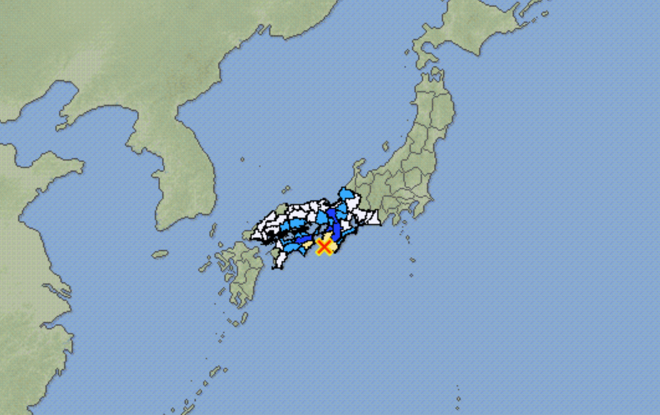▲▼  和歌山地震。（圖／日本氣象廳）