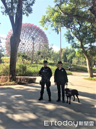 ▲▼花博開幕，警犬騎警出動維安也成為亮點。（圖／記者李忠憲翻攝）