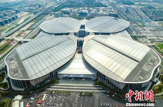 ▲11月舉辦的中國國際進口博覽會會場外觀。（圖／中新社）