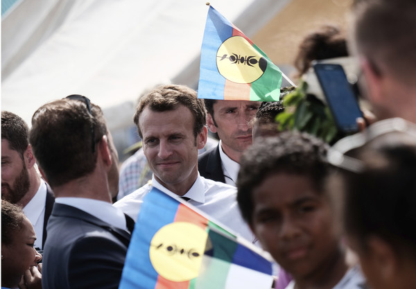 ▲▼ 法國總統馬克宏今年5月出訪新喀里多尼亞（New Caledonia）。（圖／達志影像／美聯社）