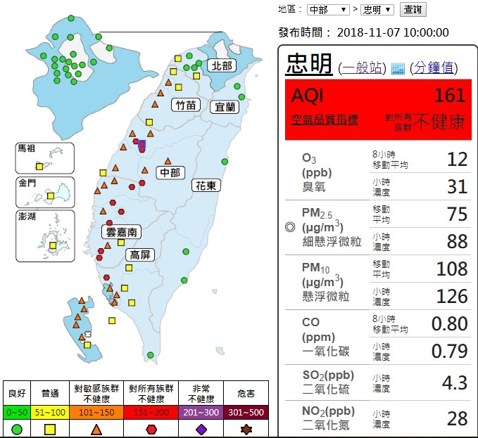 ▲▼7日空品測站。（圖／環保署提供）