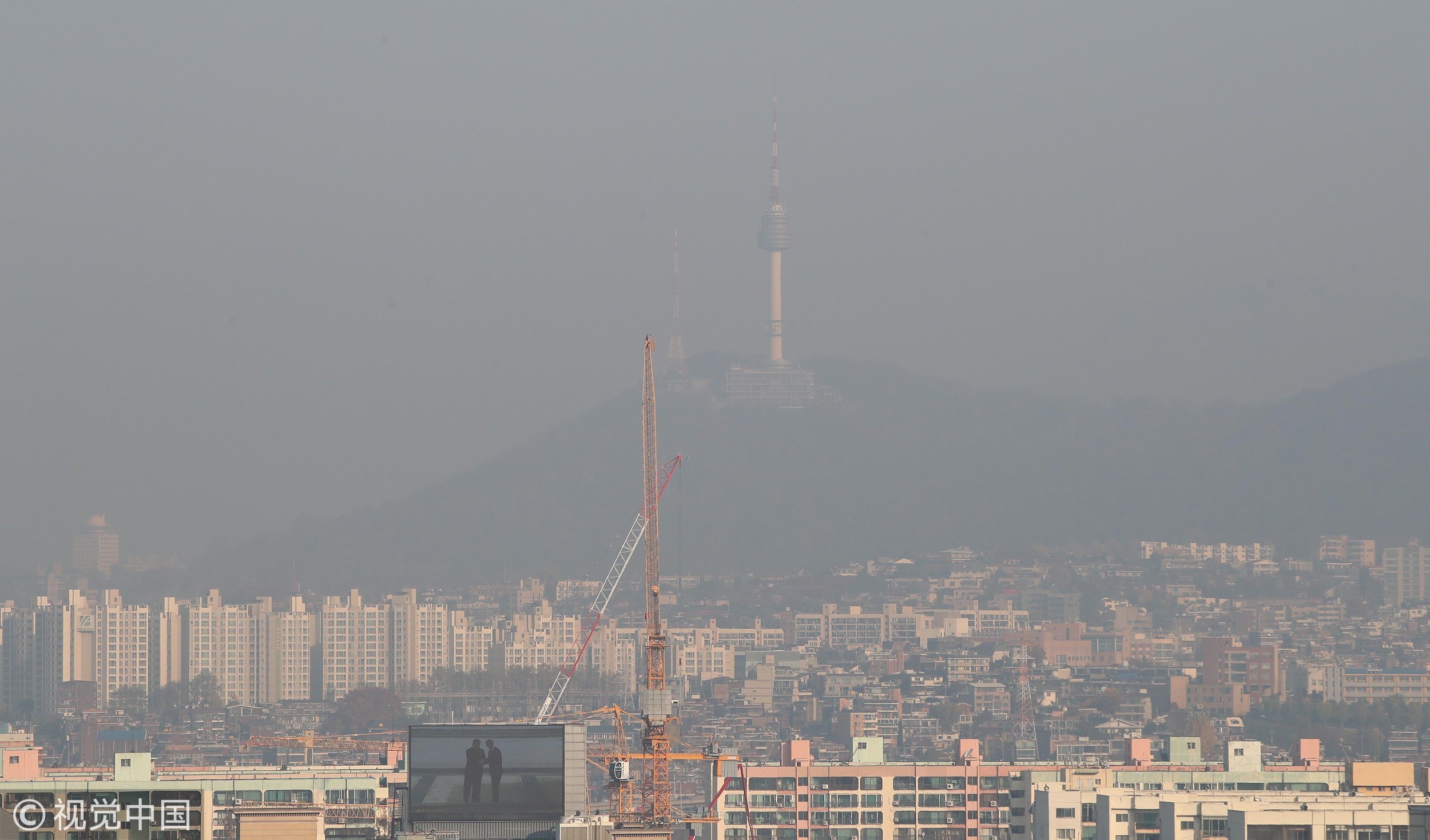 ▲▼11月4～5日南韓首爾霧霾，不見N首爾塔（圖／CFP）