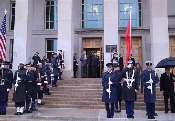 ▲美國國防部長馬提斯為中國國防部長魏鳳和的來訪，舉辦歡迎儀式。（圖／國防發布）