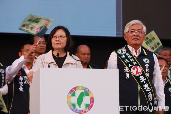 ▲雲林縣長李進勇在虎尾舉辦造勢大會，蔡英文總統及行政院長賴清德都到場站台。（圖／記者唐詠絮翻攝）