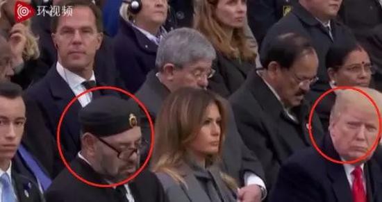 ▲▼摩洛哥國王在馬克宏演講時睡著。（圖／翻攝自大陸網站）