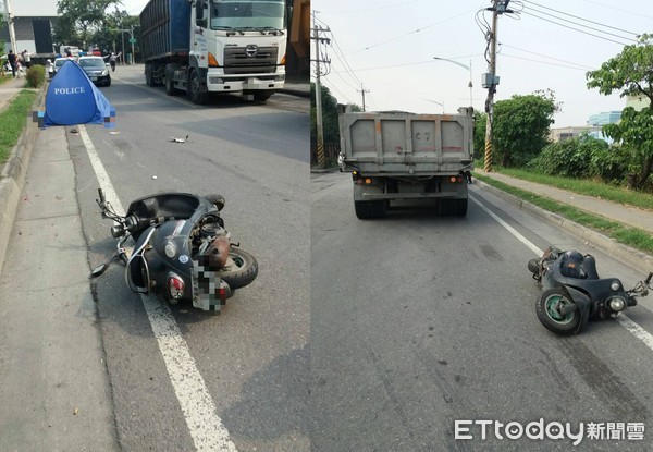 ▲▼疑因死亡視角，騎士慘遭砂石車輾斃。（圖／記者宋德威翻攝）