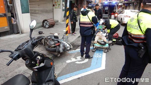 ▲▼阿公載著寶貝孫女上學，卻騎車失控險些喪命。（圖／記者陳豐德翻攝）