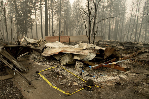 ▲▼北加州天堂鎮在野火中幾乎全毀滅鎮。（圖／達志影像／美聯社）