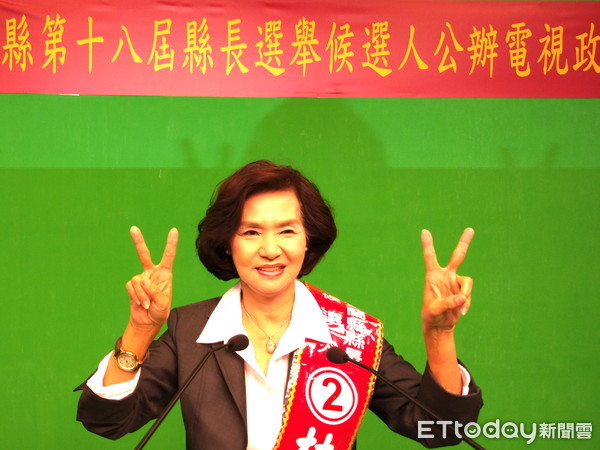 ▲首場宜蘭縣長電視政見會第1輪發言中，國民黨林姿妙主打悲情牌，訴求她獨自扶養3個兒女，參選就是希望能幫忙年輕人，拚出宜蘭的好生活，不要跟她一樣。（圖／記者游芳男攝）