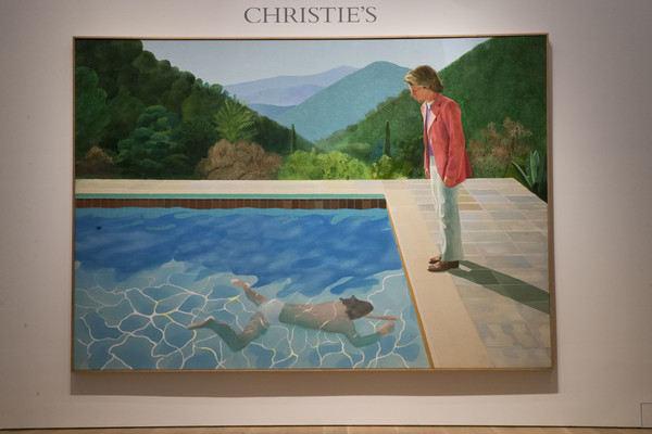 ▲▼ 英國畫家霍克尼（David Hockney）的《藝術家肖像畫：游泳池畔的兩個人》。（圖／達志影像／美聯社）