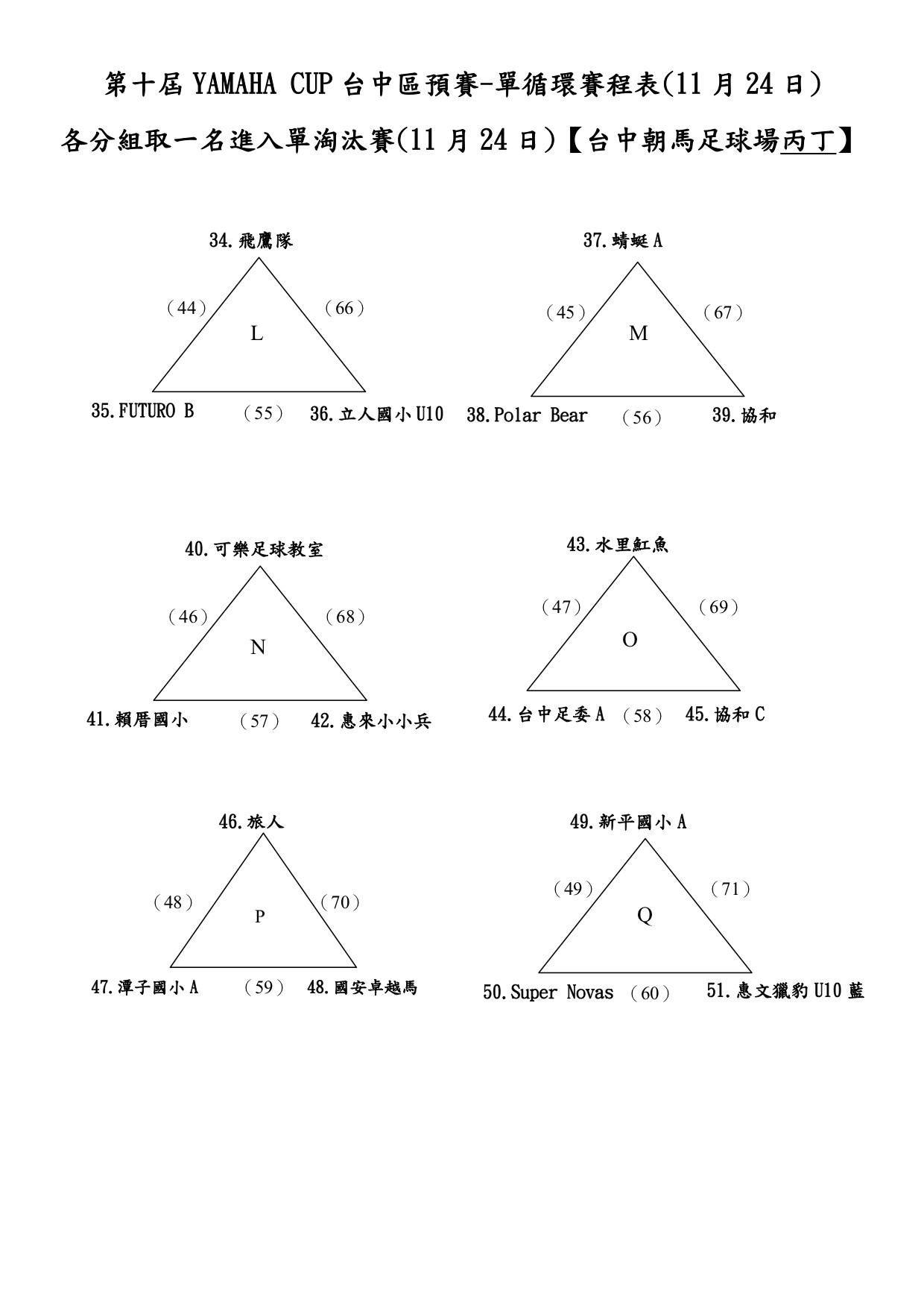 ▲第十屆 YAMAHA CUP台中區賽程。（圖／記者張克銘攝）