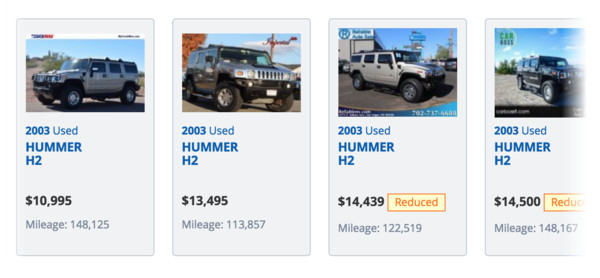 ▲▼2手Hummer H2上看美金6位數　原來是「皇帝」座駕出售　。（圖／翻攝自Goldin Auctions、Kelley Blue Book）