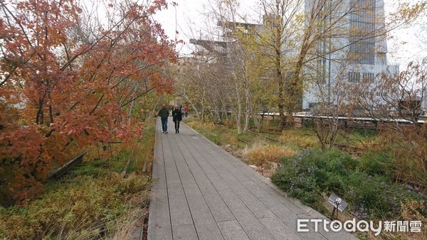 ▲紐約值得造訪景點　廢棄鐵道被改造成美麗的空中花園High Line。（圖／記者黃士原攝）