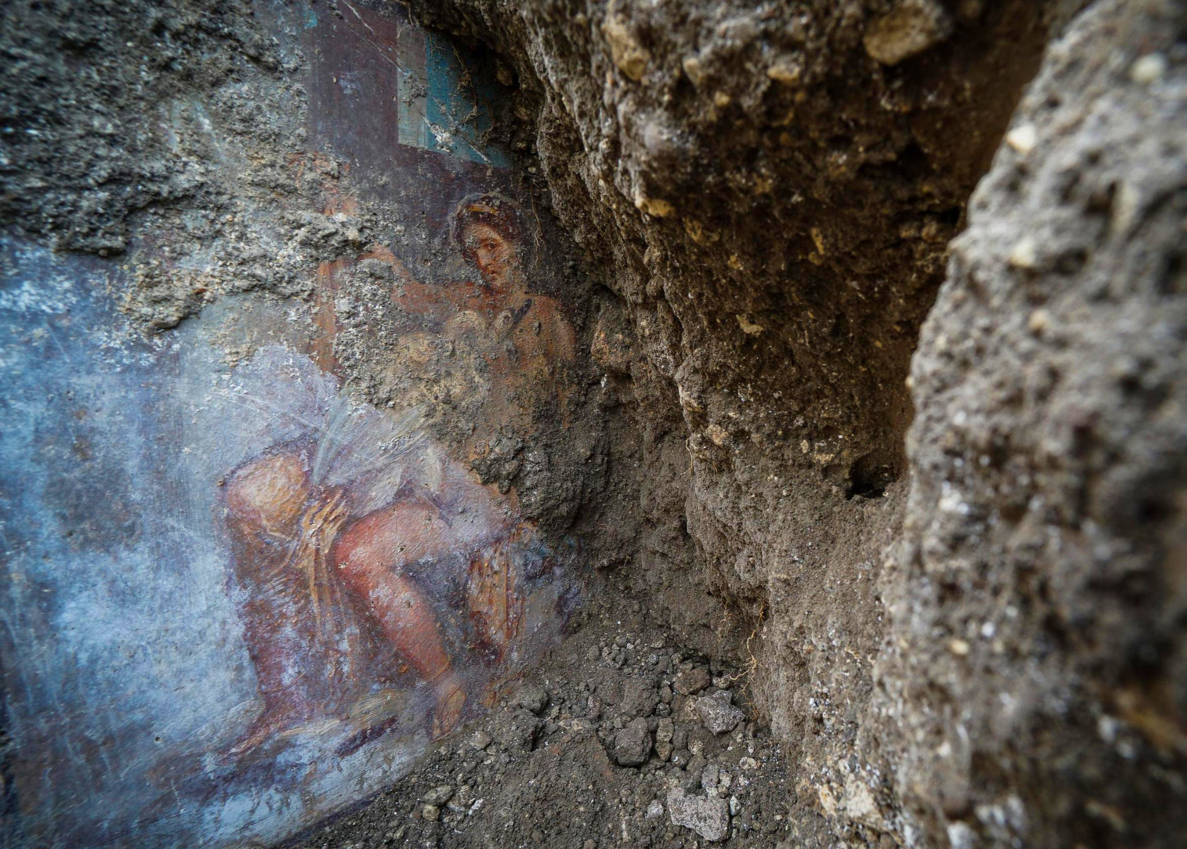▲▼龐貝古城新發現有關希臘神話的壁畫。（圖／達志影像／美聯社）