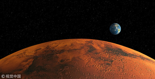 ▲從火星的角度看地球。（圖／CFP）